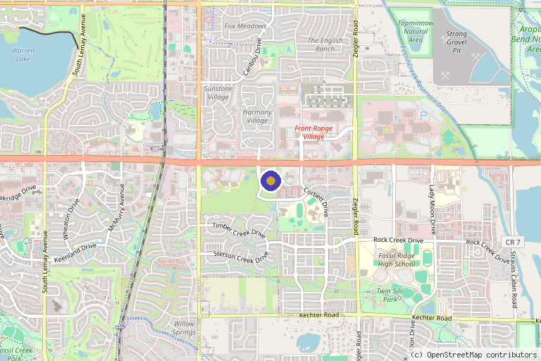 Map showing the location of Miramont MedSpa in Fort Collins, CO