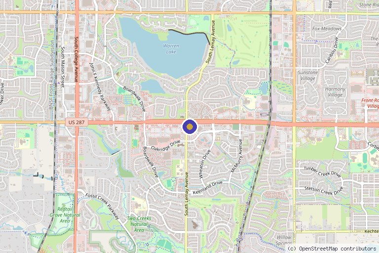Map showing the location of Facetté Medical Spa in Fort Collins, CO