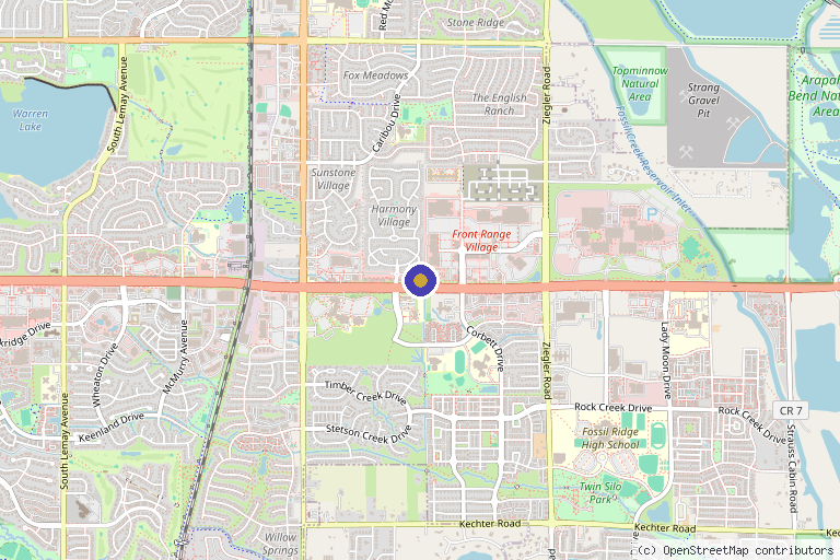 Map showing the location of Me Wellness & Med Spa in Fort Collins, CO