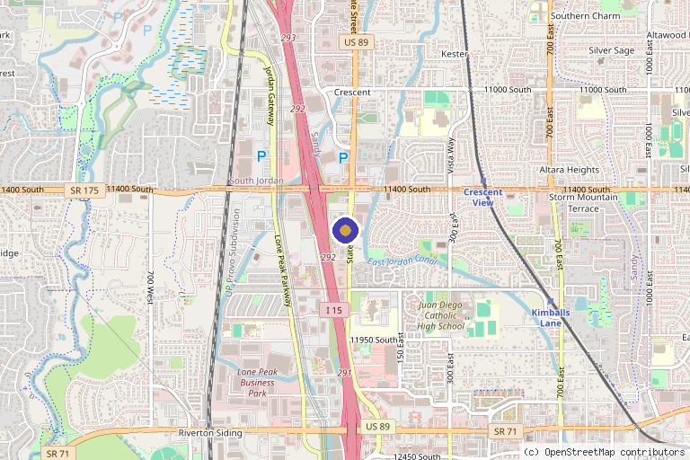 Map showing the location of Elements Med Lounge in Draper, UT