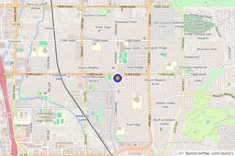 Map showing the location of APEX Performance & Aesthetics in Sandy, UT