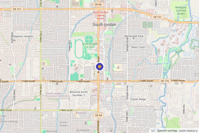 Map showing the location of Seora Radiance in South Jordan, UT