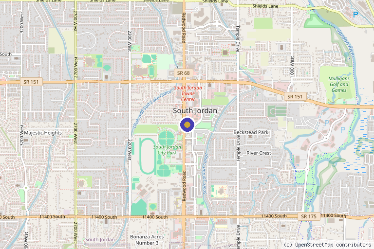 Map showing the location of Gallery of Aesthetics Medical Spa in South Jordan, UT