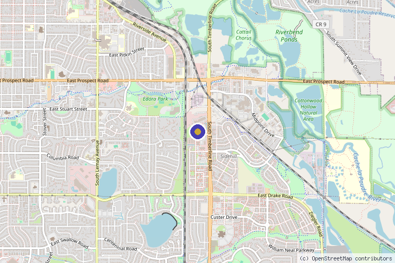 Map showing the location of FASE Skin and Laser Studio in Fort Collins, CO