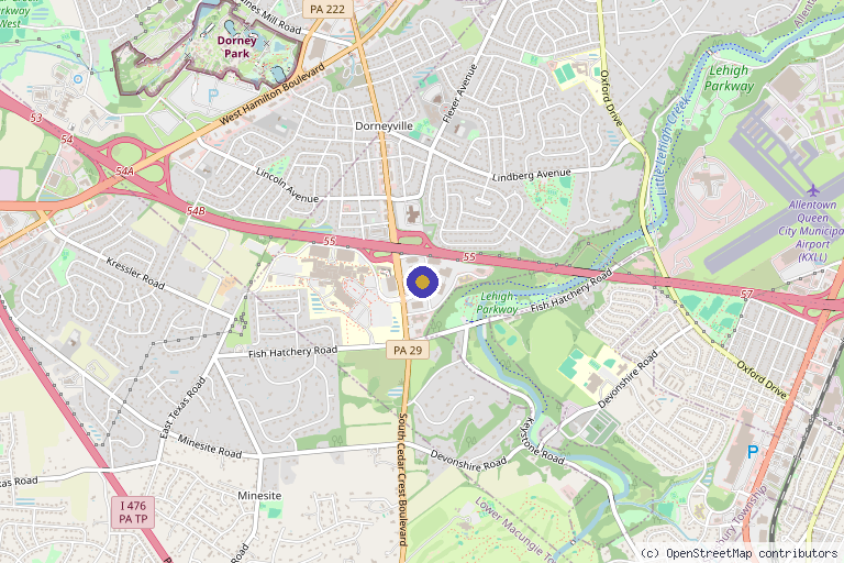 Map showing the location of Amazing Skin Laser & Aesthetics in Allentown, PA