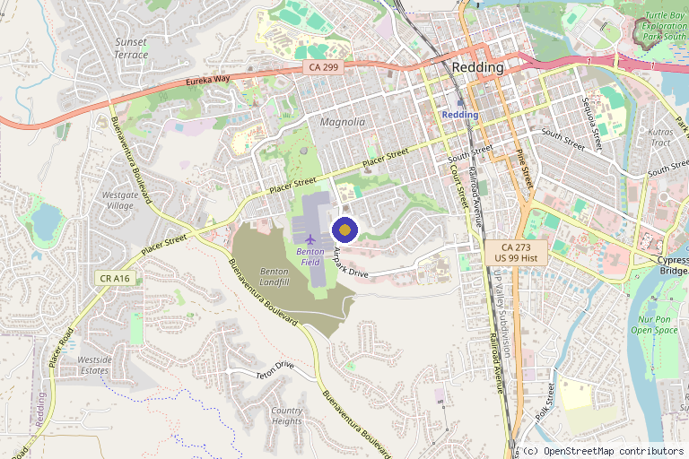 Map showing the location of Disappearing Act Aesthetic Medicine & Wellness in Redding, CA