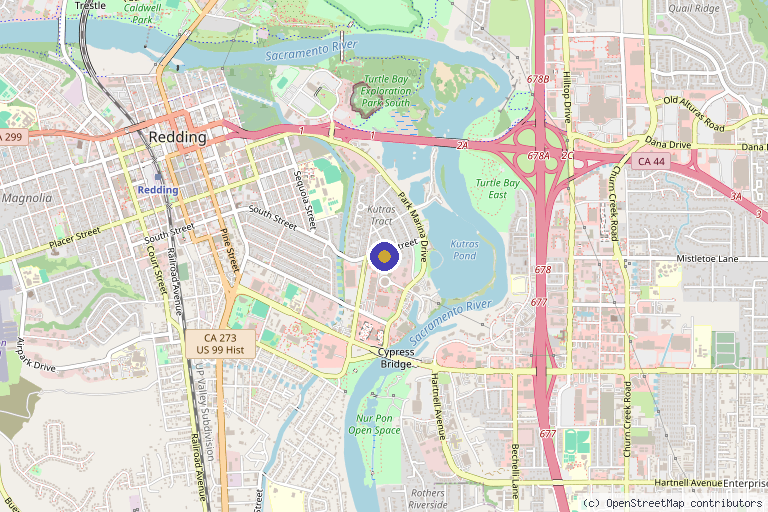 Map showing the location of Premier Healthcare of California in Redding, CA