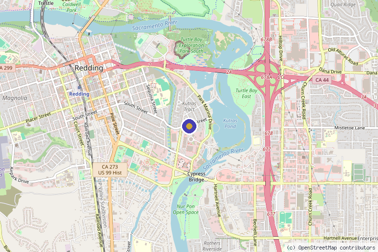 Map showing the location of RevIV Rejuvenation Medical Spa - Redding, CA in Redding, CA