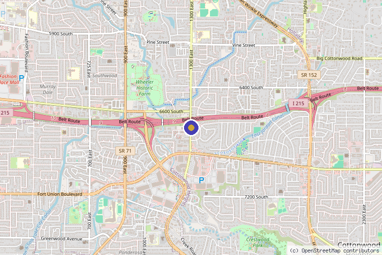 Map showing the location of Joint Regeneration Center of Utah, HealPoint Optimize & HealPoint Advanced Wound Care in Salt Lake City, UT