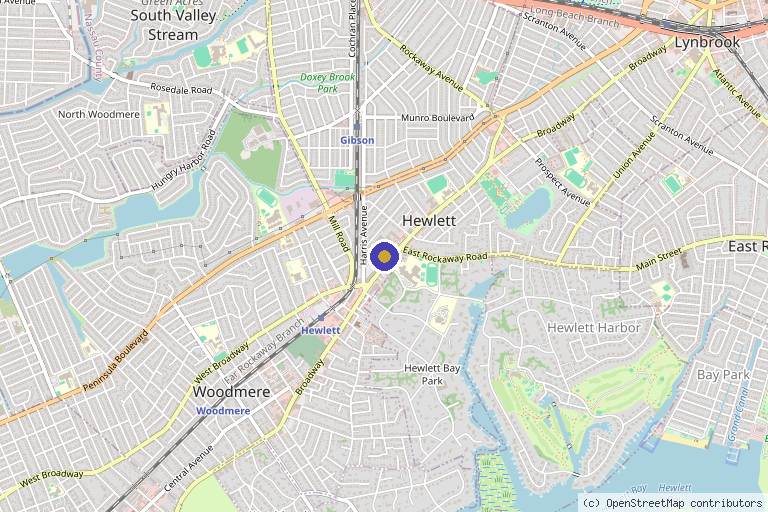 Map showing the location of Natalya Urovish MD PC -- PRP, Fillers, Botox in Hewlett, NY