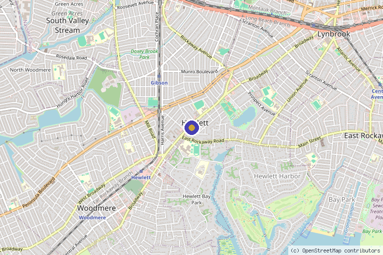 Map showing the location of Trifecta Med Spa Long Island in Hewlett, NY
