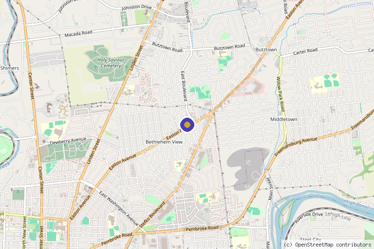 Map showing the location of Mūbi Aesthetics in Bethlehem, PA