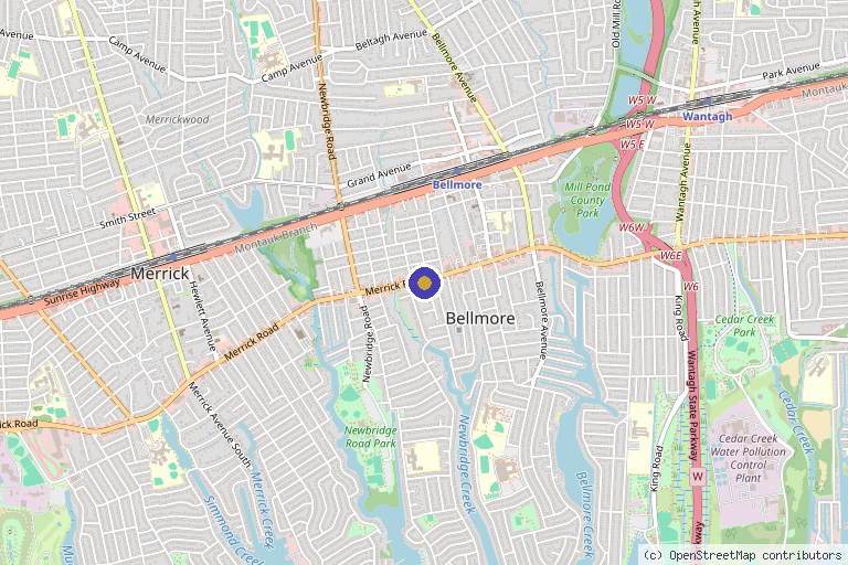 Map showing the location of Prefusion Health in Bellmore, NY