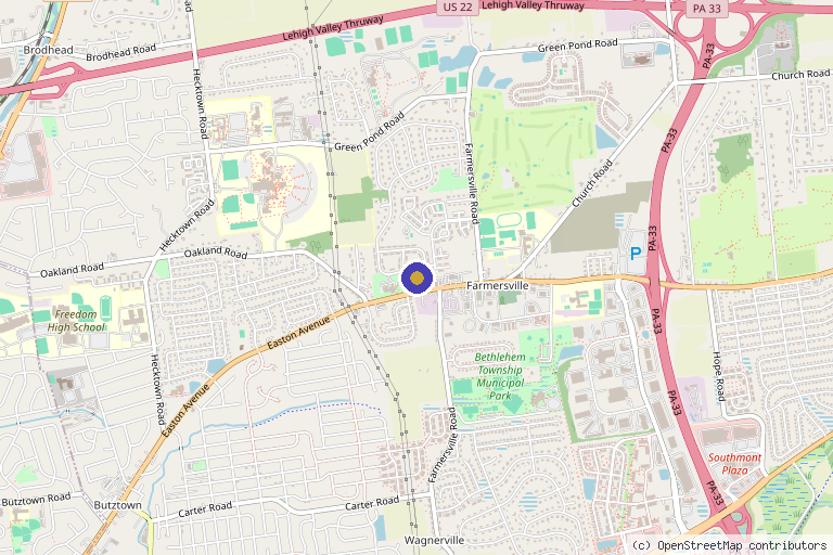 Map showing the location of Posh Medical Spa by Tricia Vermilya in Bethlehem, PA