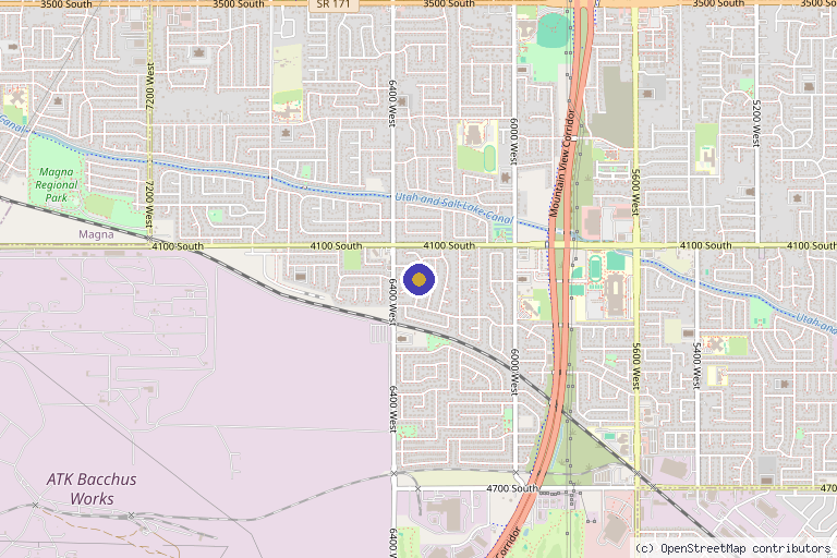 Map showing the location of Comprehensive Therapy in West Valley City, UT
