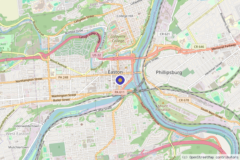 Map showing the location of Hair Restoration of Lehigh Valley in Easton, PA
