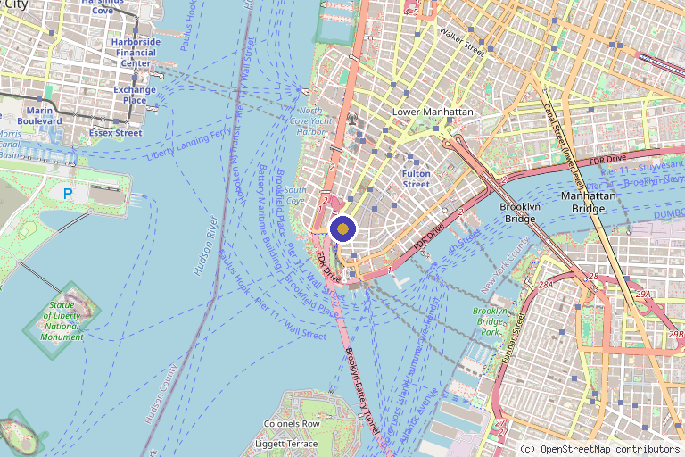 Map showing the location of SoHo Men's Health in New York, NY