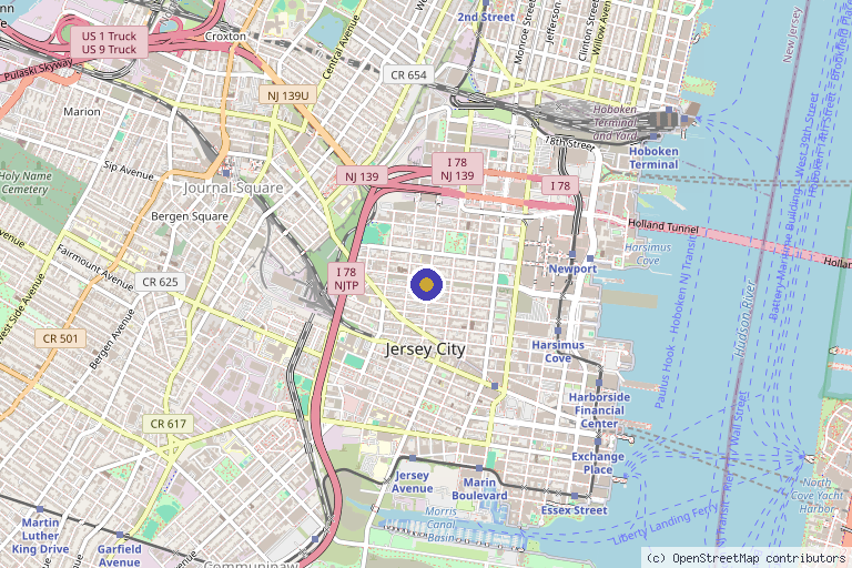 Map showing the location of Peak By MD in Jersey City, NJ