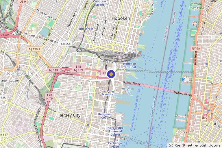 Map showing the location of Sach Aesthetics in Jersey City, NJ