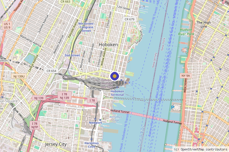 Map showing the location of Aspen Prime MedSpa in Hoboken, NJ