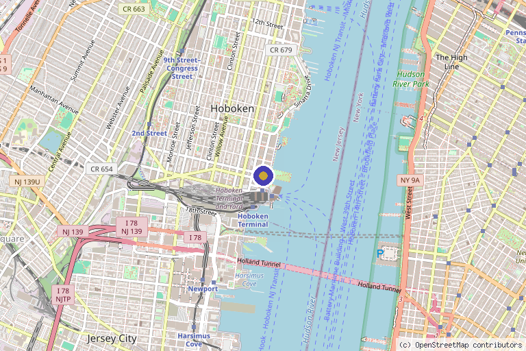 Map showing the location of Lumturi Wellness Aesthetics in Hoboken, NJ