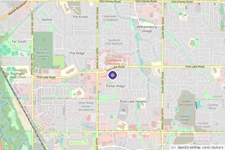 Map showing the location of Aceso Total Healthcare in Lincoln, NE