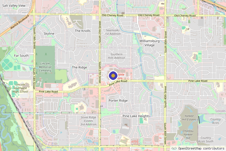 Map showing the location of Love Aesthetics in Lincoln, NE