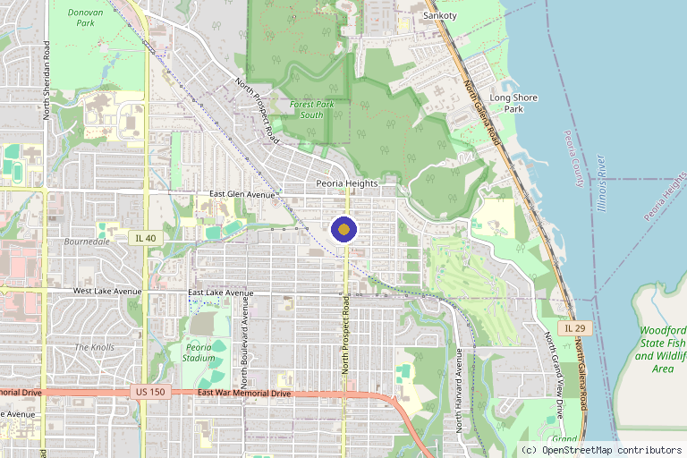 Map showing the location of DaVinci Aesthetic & Regenerative Medicine in Peoria Heights, IL