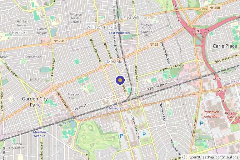 Map showing the location of Asunshine MedSpa in Mineola, NY