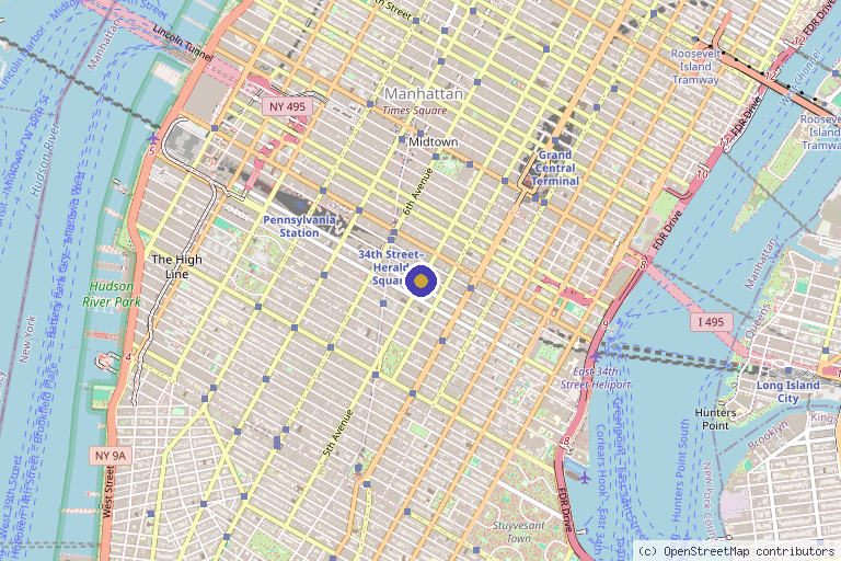 Map showing the location of MAXIM ReGen in New York City, NY