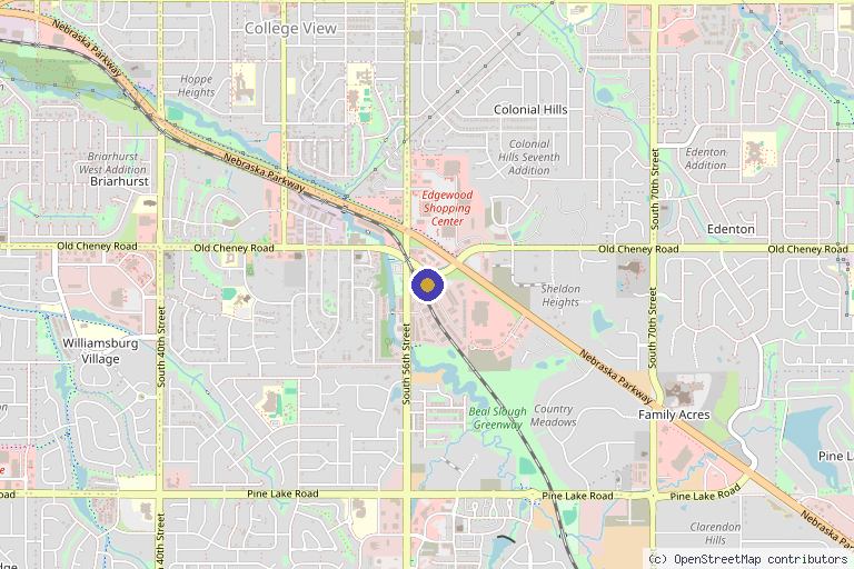 Map showing the location of HD Medical Aesthetics in Lincoln, NE