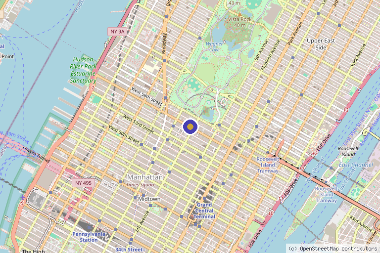 Map showing the location of Regenerative Pain & Sports Medicine – New York, NY in New York City, NY
