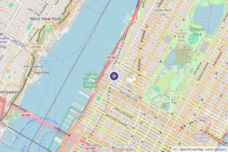 Map showing the location of Regenerative Medicine in New York City, NY