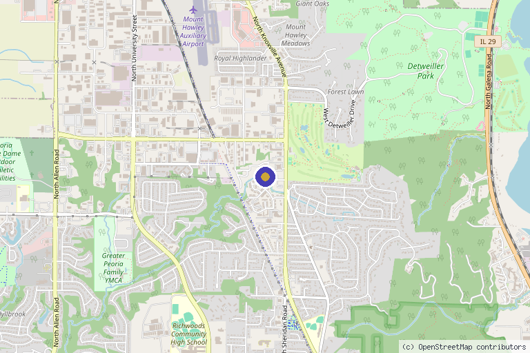 Map showing the location of Rashid Plastic Surgery in Peoria, IL