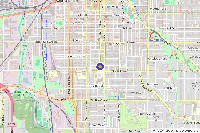 Map showing the location of Dr. David S. Diamant, MD in Lincoln, NE