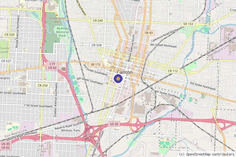 Map showing the location of Vital Balance 10 in Canton, OH