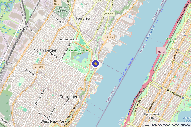Map showing the location of Valley Aesthetic Center in North Bergen, NJ