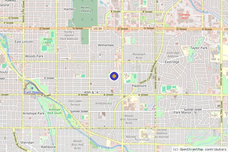 Map showing the location of Velocity Clinical Research in Lincoln, NE