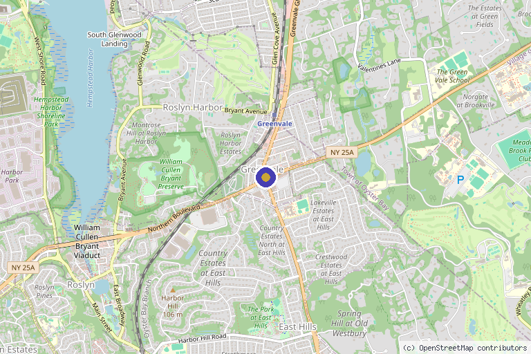 Map showing the location of Vibrance 360 in Greenvale, NY