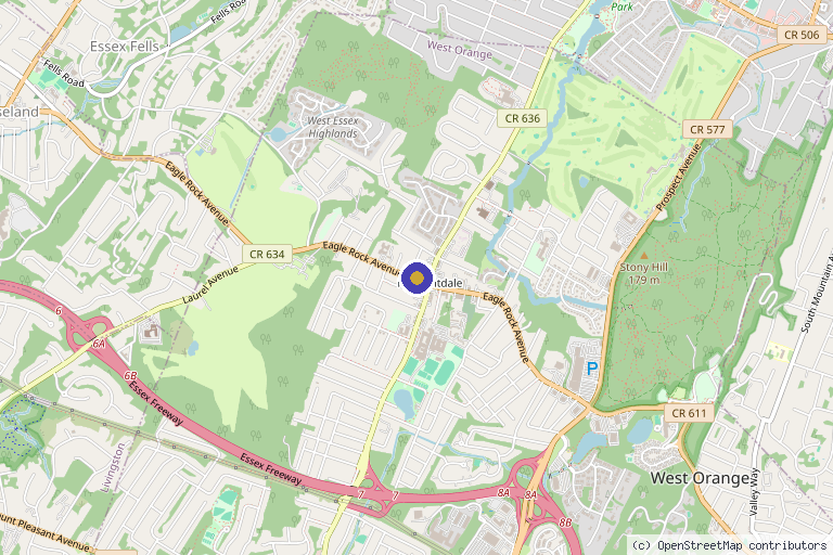 Map showing the location of Testosterone Replacement Therapy Specialists in West Orange, NJ