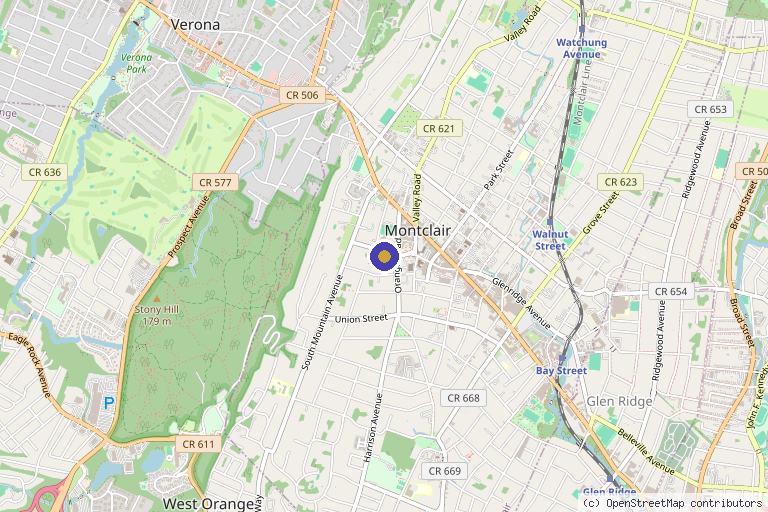Map showing the location of Aurora DeJuliis, MD European Medical Spa in Montclair, NJ