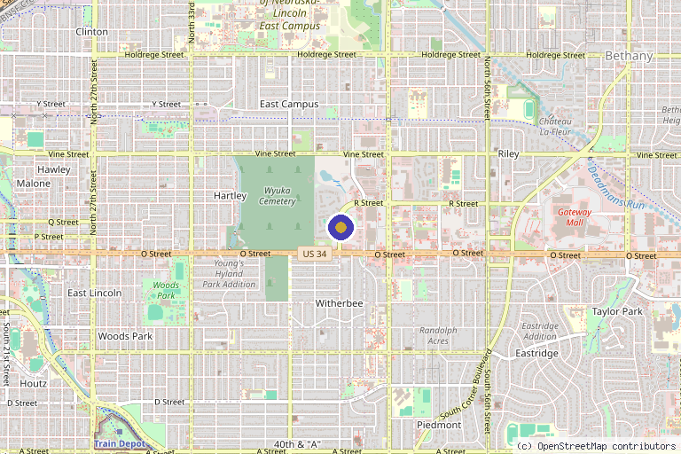Map showing the location of Limitless Male Medical Clinic in Lincoln, NE