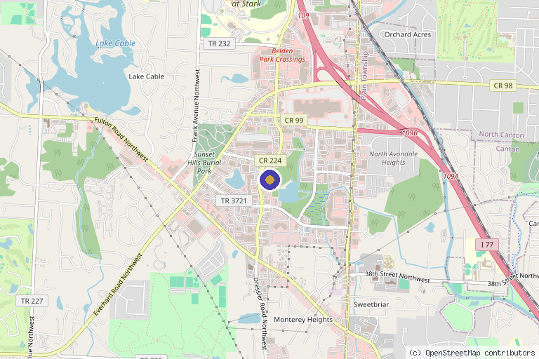 Map showing the location of NEOSkin Center- Botox & Injectables North Canton in Canton, OH