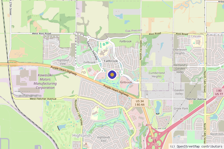 Map showing the location of Meliora MedSpa in Lincoln, NE