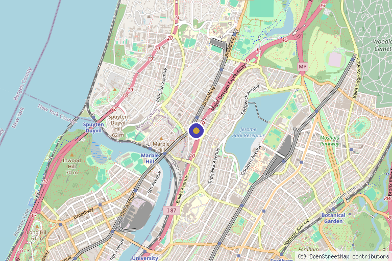 Map showing the location of Rose Babe Aesthetics in Bronx, NY
