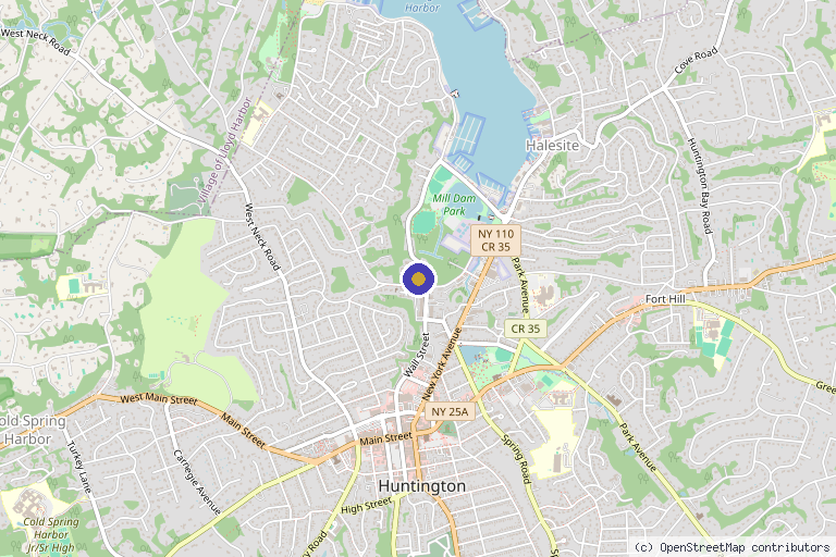 Map showing the location of Lysty Aesthetics & Wellness in Huntington, NY