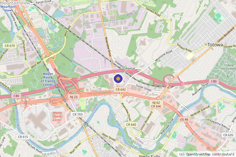 Map showing the location of Eternal Hair & Esthetics in Totowa, NJ