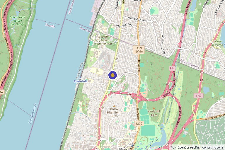 Map showing the location of New York Aesthetics in Bronx, NY