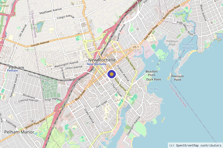 Map showing the location of Nature Care Med Spa in New Rochelle, NY