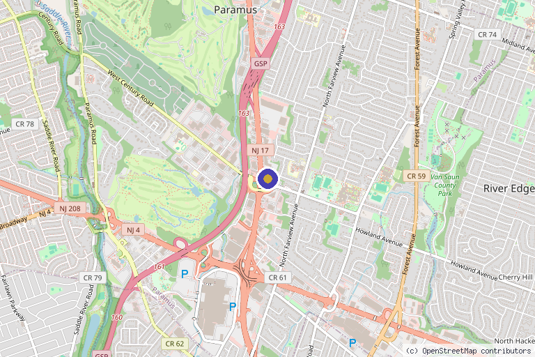 Map showing the location of Regenerative Medicine Center in Paramus, NJ